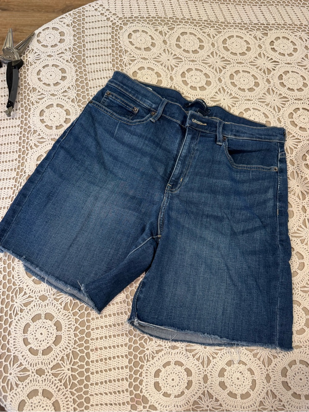 Calvin Klein Jeans medium blue denim shorts REPREVE with raw hem